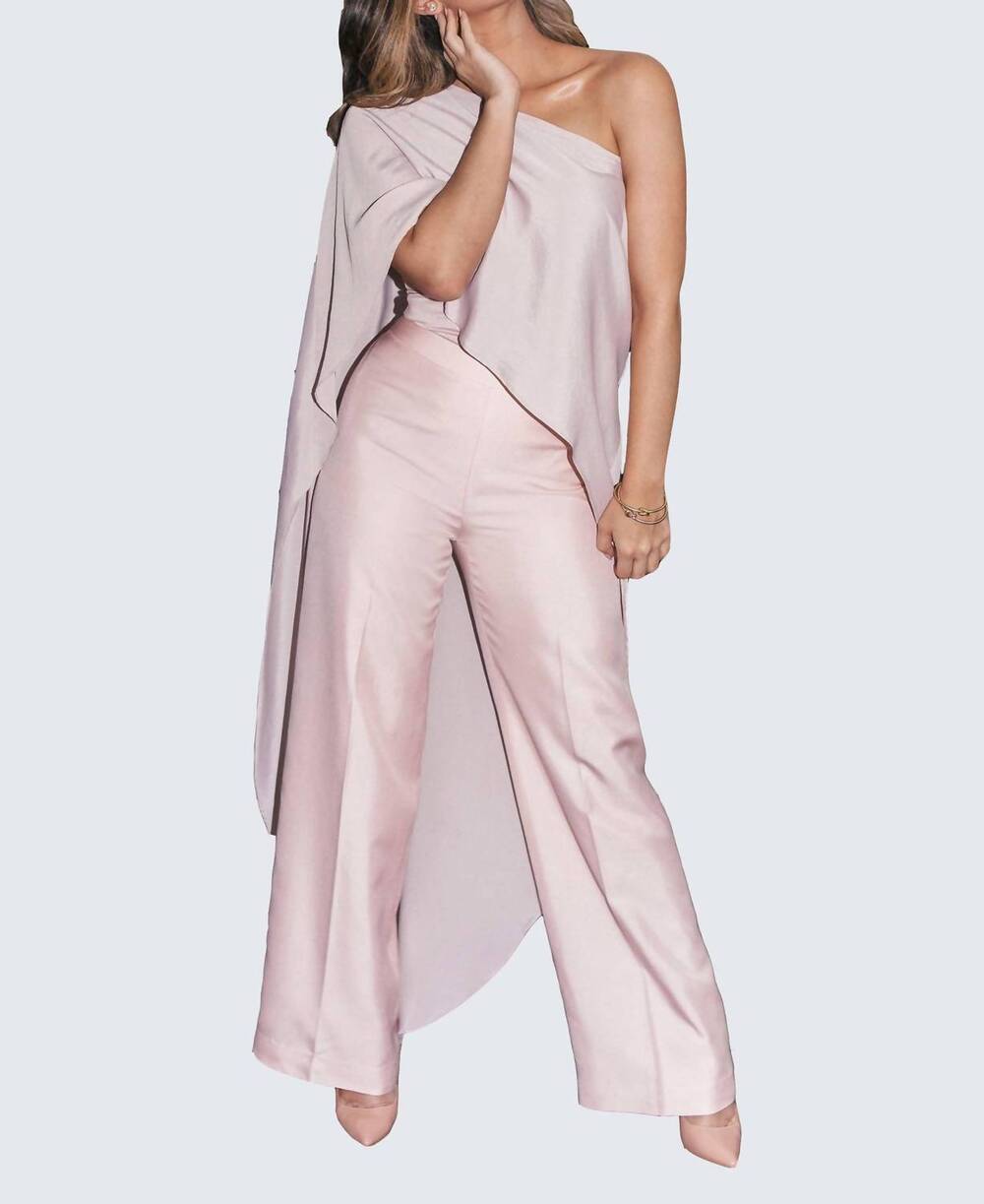 NEW BETSY MOSS elysian drenched cape top in blush